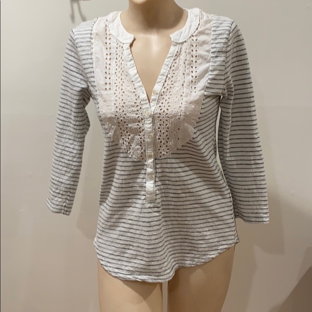 Gramicci stripe eyelet tulip shirt small